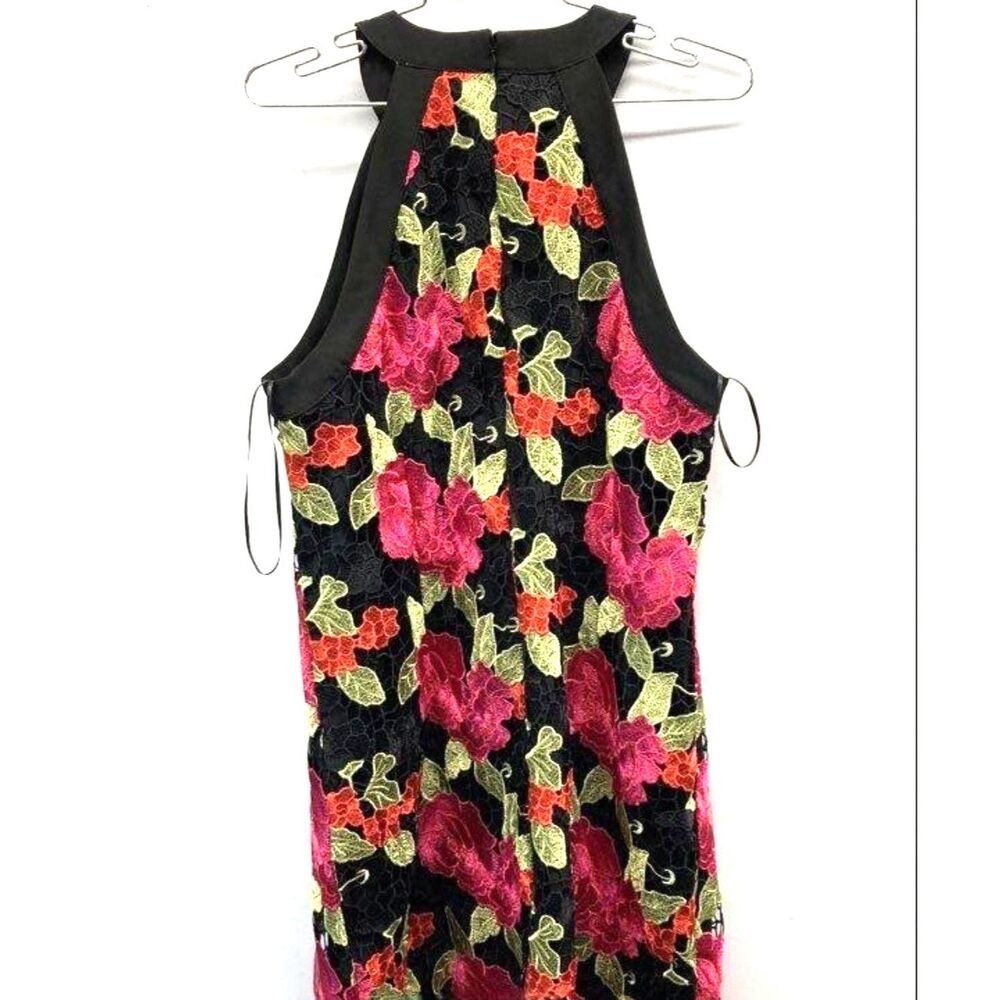 Sam Edelman Womens Size 14 Black Cherry Halter Dress Floral Lace Embroidered NWT